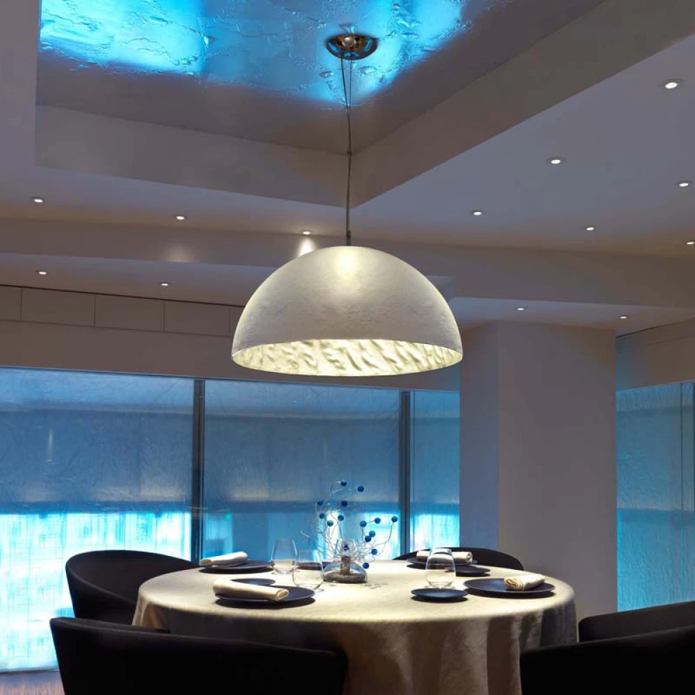 Κρεμαστό Φωτιστικό Καμπάνα Από Γυαλί Ινών Σε Λευκό Χρώμα 3xE27 MAGMA FARO