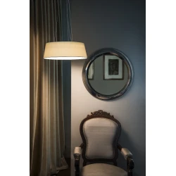 LED Κρεμαστό Φωτιστικό 40W Από Αλουμίνιο Και Ύφασμα Λευκό AINA FARO