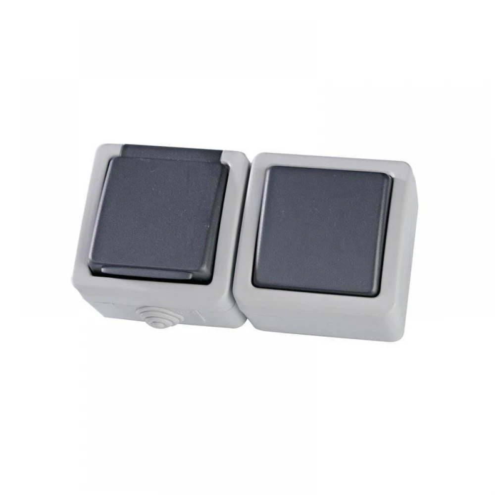 Διακόπτης A/R+Πρίζα Σούκο Γκρι 3840W IP54 Eurolamp