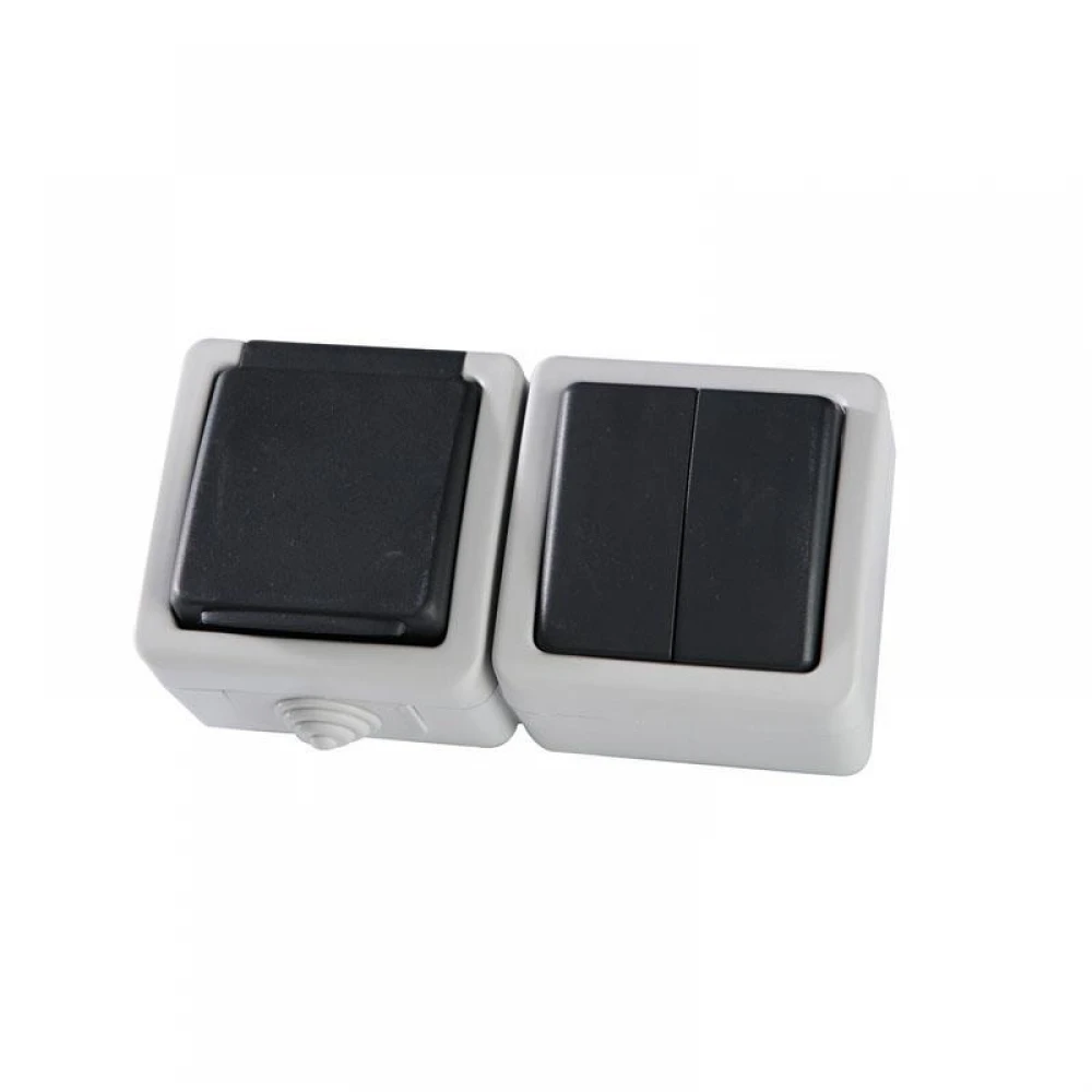 Διακόπτης K/R A/R+Πρίζα Σούκο Γκρι 3840W IP54 Eurolamp