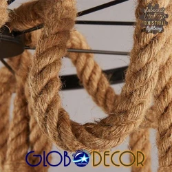 Vintage Φωτιστικό Οροφής Velo ROPE 6XE27 Globostar