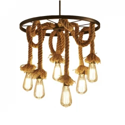 Vintage Φωτιστικό Οροφής Velo ROPE 6XE27 Globostar
