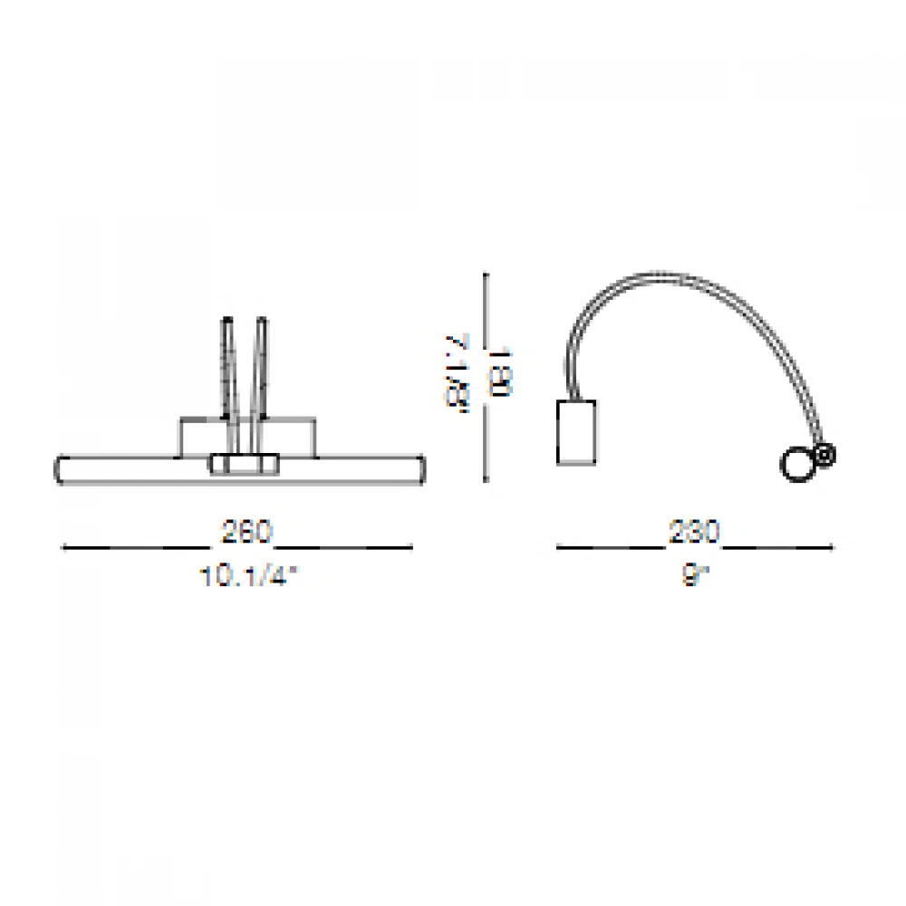 LED Μεταλλικό Φωτιστικό 0,07W Με Ανακλινόμενο LED Κάλυμμα & Διακόπτη ​Χρώμιο L:26xH:18 BOW IDEAL LUX