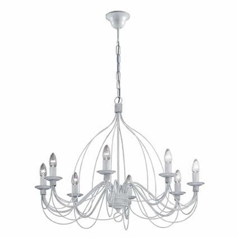 Μεταλλικό Φωτιστικό Πολυέλαιος Χειροποίητος Σε Αντικέ Φινιρίσμα Και Δύο Χρώματα 8xE14 CORTE IDEAL LUX