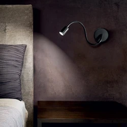 LED Μεταλλικό Φωτιστικό 3W Με Ρυθμιζόμενο Βραχίωνα Σε Μαύρο Χρώμα FOCUS IDEAL LUX 