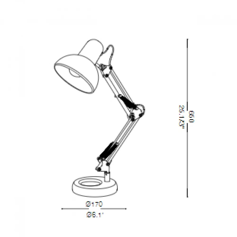 Φωτιστικό Γραφείου Με Μεταλλικό Καπέλο Ø170 Σε Λευκό Χρώμα 1XE27 KELLY IDEAL LUX