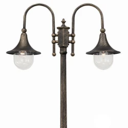 Φωτιστικό Κολώνα Στεγανή IP43 Μαύρο-Χρυσό 2XE27 Cima IDEAL LUX