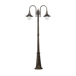 Φωτιστικό Κολώνα Στεγανή IP43 Μαύρο-Χρυσό 2XE27 Cima IDEAL LUX