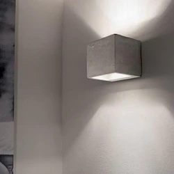 Επιτοίχιο Φωτιστικό Από Τσιμέντο 15W 10x10x10 Kool IDEAL LUX