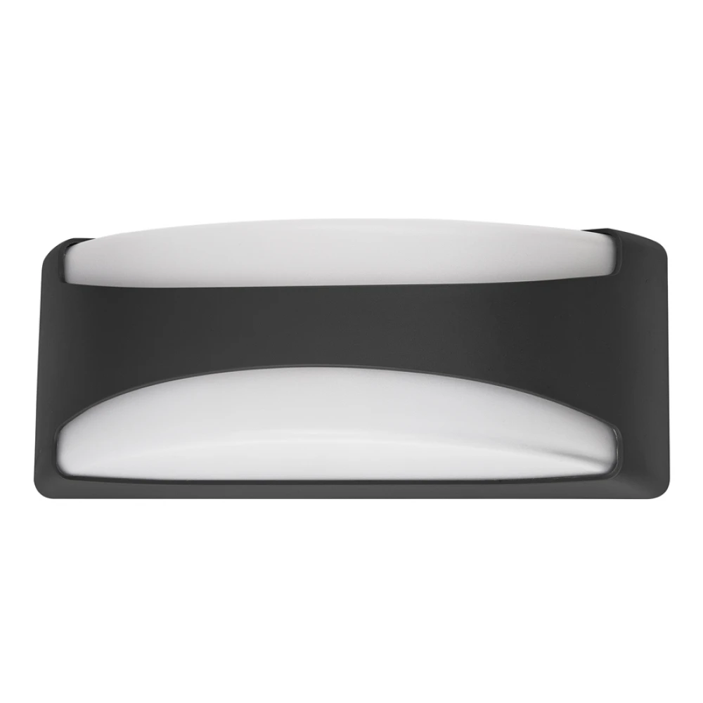 Αδιάβροχο Πλαστικό Φωτιστικό Απλίκα Τοίχου Σκούρο Γκρι Με Οπαλ PC Κάλυμμα 1XE27 Led Id