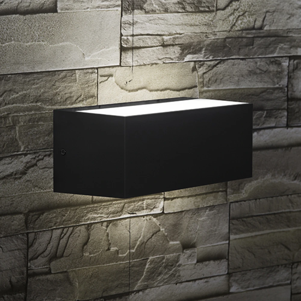 Αδιάβροχο Πλαστικό Φωτιστικό Απλίκα Τοίχου Σκούρο Γκρι Με Οπαλ PC Κάλυμμα 1XE27 Led Id