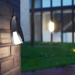 LED Επίτοιχο Φωτιστικό Από Χυτό Αλουμίνιο 9W Σε Γκρι Με PC Διαχύτη IP44 SANDWY LUTEC 1882GR