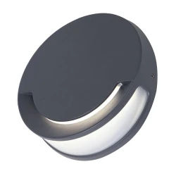 LED Επίτοιχο Φωτιστικό Από Χυτό Αλουμίνιο 9W Σε Γκρι Με PC Διαχύτη IP44 SANDWY LUTEC 1882GR