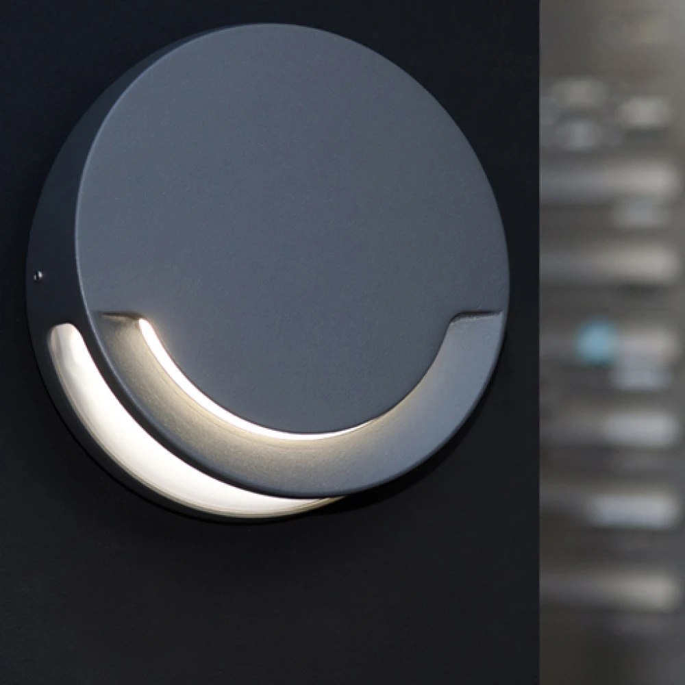 LED Επίτοιχο Φωτιστικό Από Χυτό Αλουμίνιο 9W Σε Γκρι Με PC Διαχύτη IP44 SANDWY LUTEC 1882GR