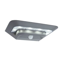 LED Ηλιακό Επιτοίχιο Φωτιστικό 1.2W Σε Ασημί Χρώμα Με Αισθητήρα Κίνησης IP44 GHOST SOLAR LUTEC