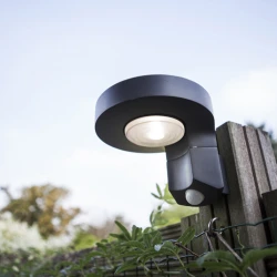 LED Ηλιακό Επιτοίχιο Φωτιστικό 2W Σε Χρώμα Γραφίτη Με Αισθητήρα Κίνησης IP44 DISO LUTEC