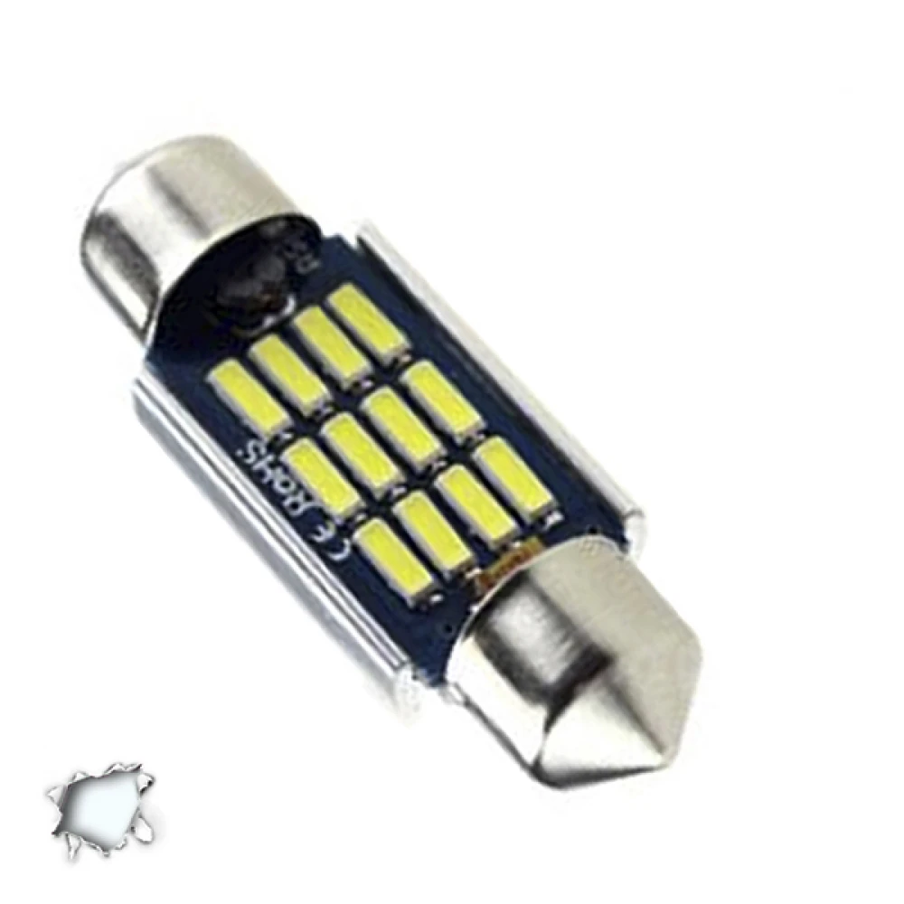Σωληνωτός LED 39mm Can Bus με 12 SMD 4014 12 Volt Ψυχρό Λευκό 6000k GLOBO STAR