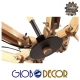Vintage Ξύλινο Φωτιστικό Με Καμπάνες Oldschool Μαύρο Ματ 6XE27 Globostar