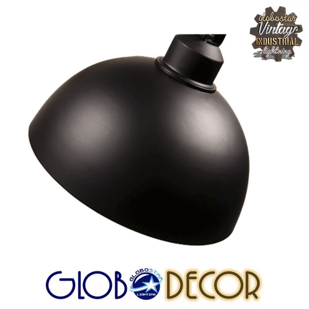 Vintage Ξύλινο Φωτιστικό Με Καμπάνες Oldschool Μαύρο Ματ 6XE27 Globostar
