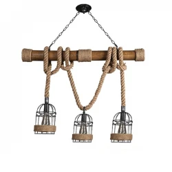 Vintage Φωτιστικό Οροφής Lilo από Bamboo ROPE 3XE27 Globostar