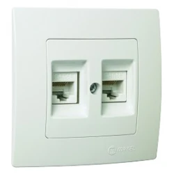 Χωνευτή Πρίζα DATA Διπλή RJ45 CAT5 Lillium Σε Διάφορα Χρώματα Makel