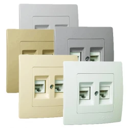 Χωνευτή Πρίζα DATA Διπλή RJ45 CAT5 Lillium Σε Διάφορα Χρώματα Makel