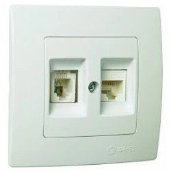 Χωνευτή Πρίζα TF RJ11 + DATA RJ45 CAT5 Lillium Σε Διάφορα Χρώματα Makel