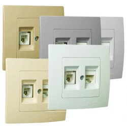 Χωνευτή Πρίζα TF RJ11 + DATA RJ45 CAT5 Lillium Σε Διάφορα Χρώματα Makel