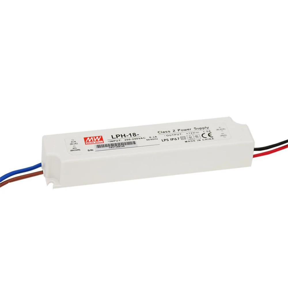 Αδιάβροχο 18W Τροφοδοτικό Σταθερής Τάσης 12V 1.5A MeanWell