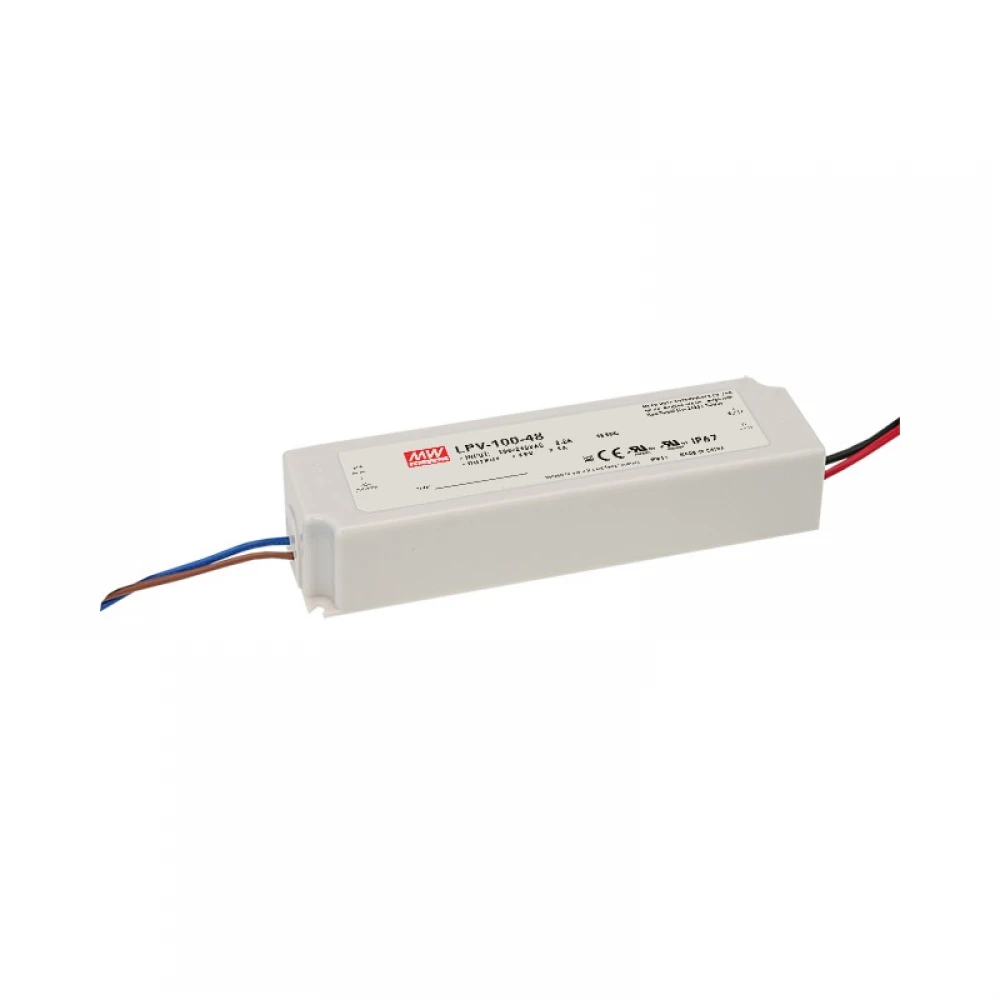 Αδιάβροχο 100W LED Πλαστικό Τροφοδοτικό Σταθερής Τάσης 24V 4.2A IP67 MeanWell