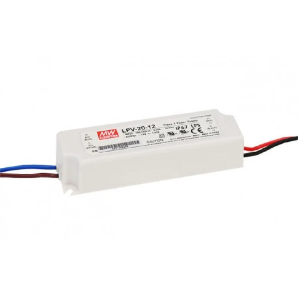 Αδιάβροχο 20W LED Πλαστικό Τροφοδοτικό Σταθερής Τάσης 24V 0.84A IP67 MeanWell