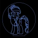 LED Φωτιστικό Χαραγμένο Plexiglass Με Σχέδιο My Little Pony Με Διακόπτη ON/OFF Plexi