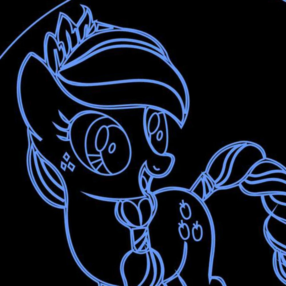 LED Φωτιστικό Χαραγμένο Plexiglass Με Σχέδιο My Little Pony Με Διακόπτη ON/OFF Plexi