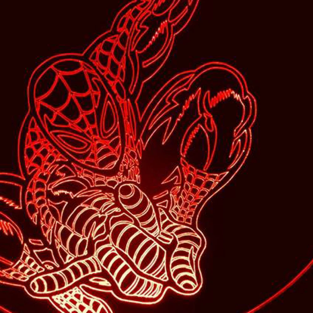 LED Φωτιστικό Χαραγμένο Plexiglass Με Σχέδιο Spiderman Με Διακόπτη ON/OFF AlphaLed