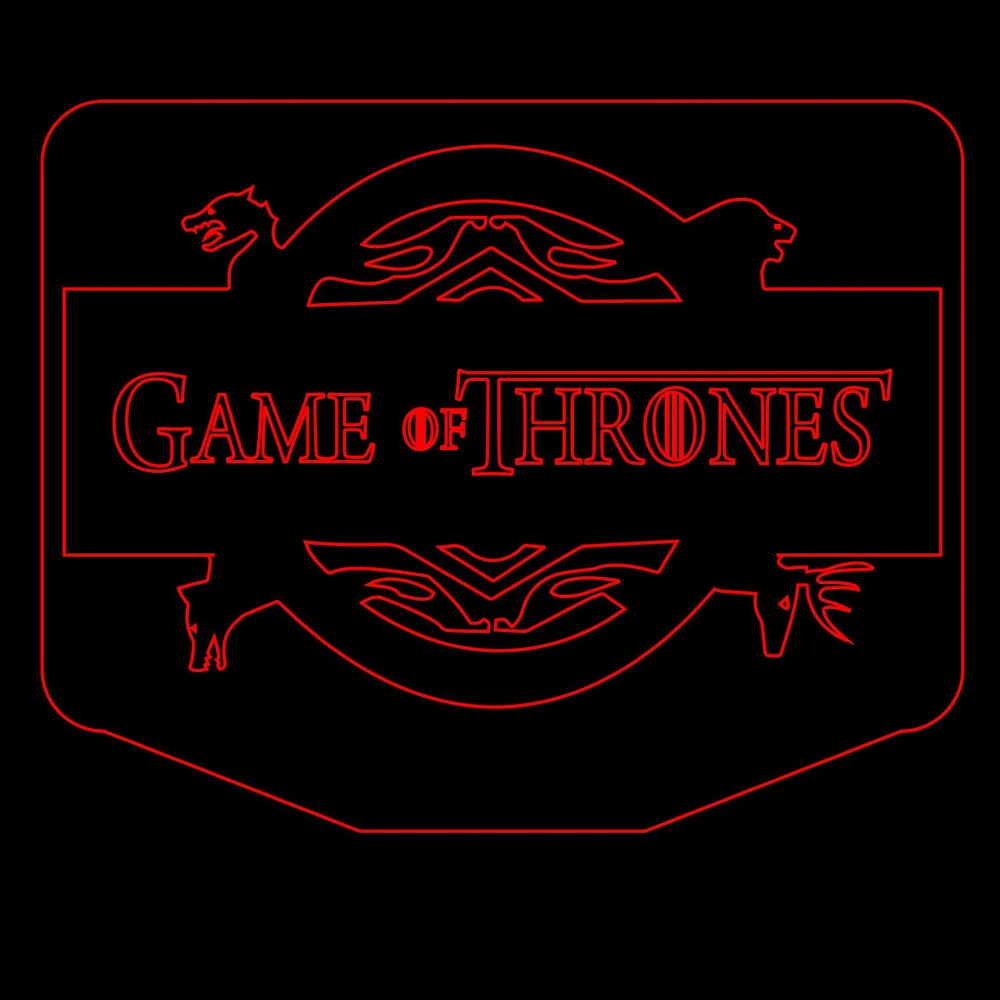 LED Φωτιστικό Χαραγμένο Plexiglass Με Σχέδιο Game Of Thrones Με Διακόπτη ON/OFF Plexi