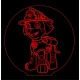 LED Φωτιστικό Χαραγμένο Plexiglass Με Paw Patrol Marchall Με Διακόπτη ON/OFF Plexi