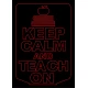 LED Φωτιστικό Χαραγμένο Plexiglass Με Σχέδιο Keep Calm And Teach On Με Διακόπτη ON/OFF Plexi