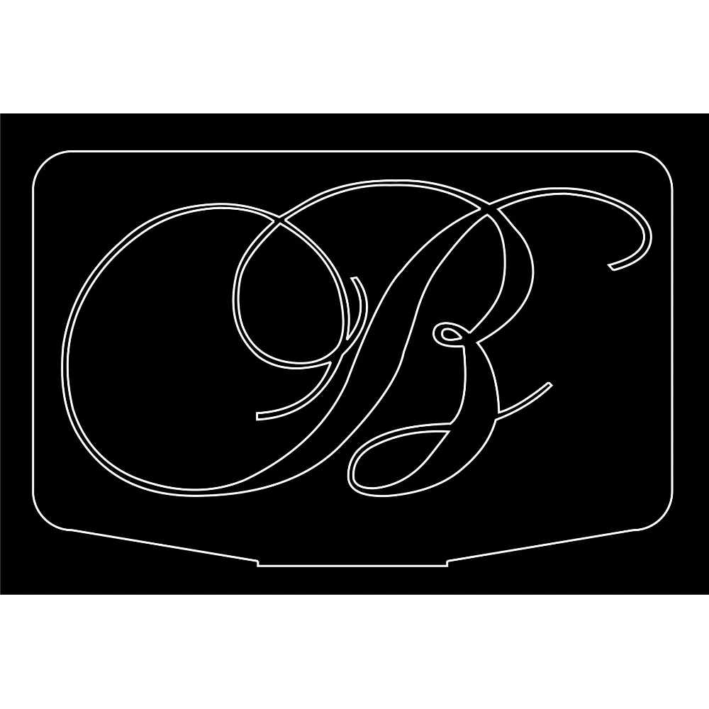 LED Φωτιστικό Χαραγμένο Plexiglass Με Σχέδιο Αρχικό Γράμμα -B- Με Διακόπτη ON/OFF Plexi