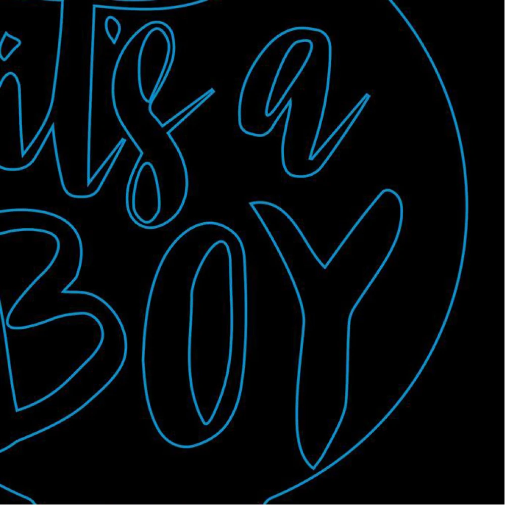 LED Φωτιστικό Χαραγμένο Plexiglass Με Σχέδιο It's A Boy Με Διακόπτη ON/OFF Plexi