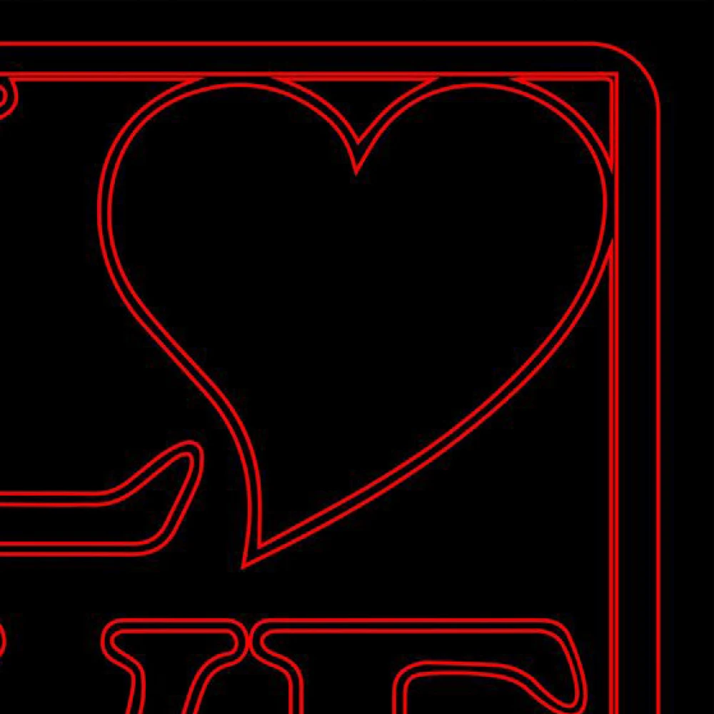 LED Φωτιστικό Χαραγμένο Plexiglass Με Σχέδιο Love Με Διακόπτη ON/OFF Plexi