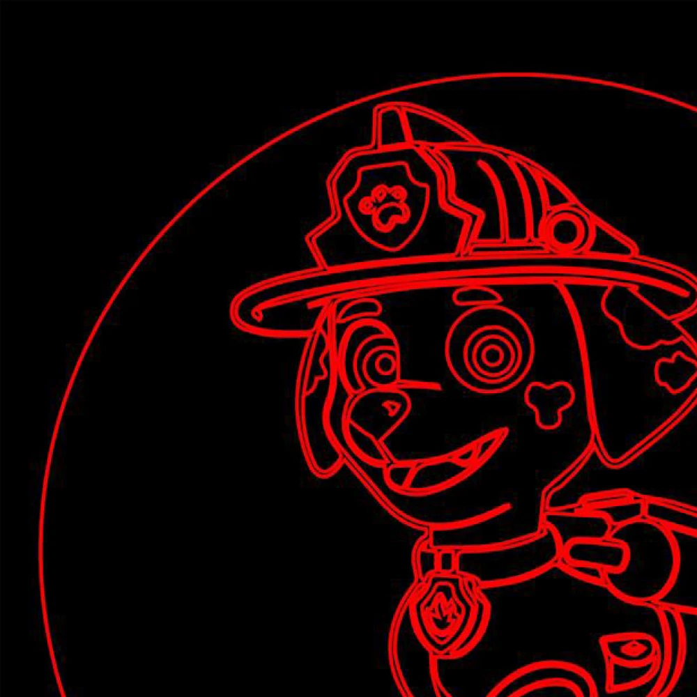 LED Φωτιστικό Χαραγμένο Plexiglass Με Paw Patrol Marchall Με Διακόπτη ON/OFF Plexi