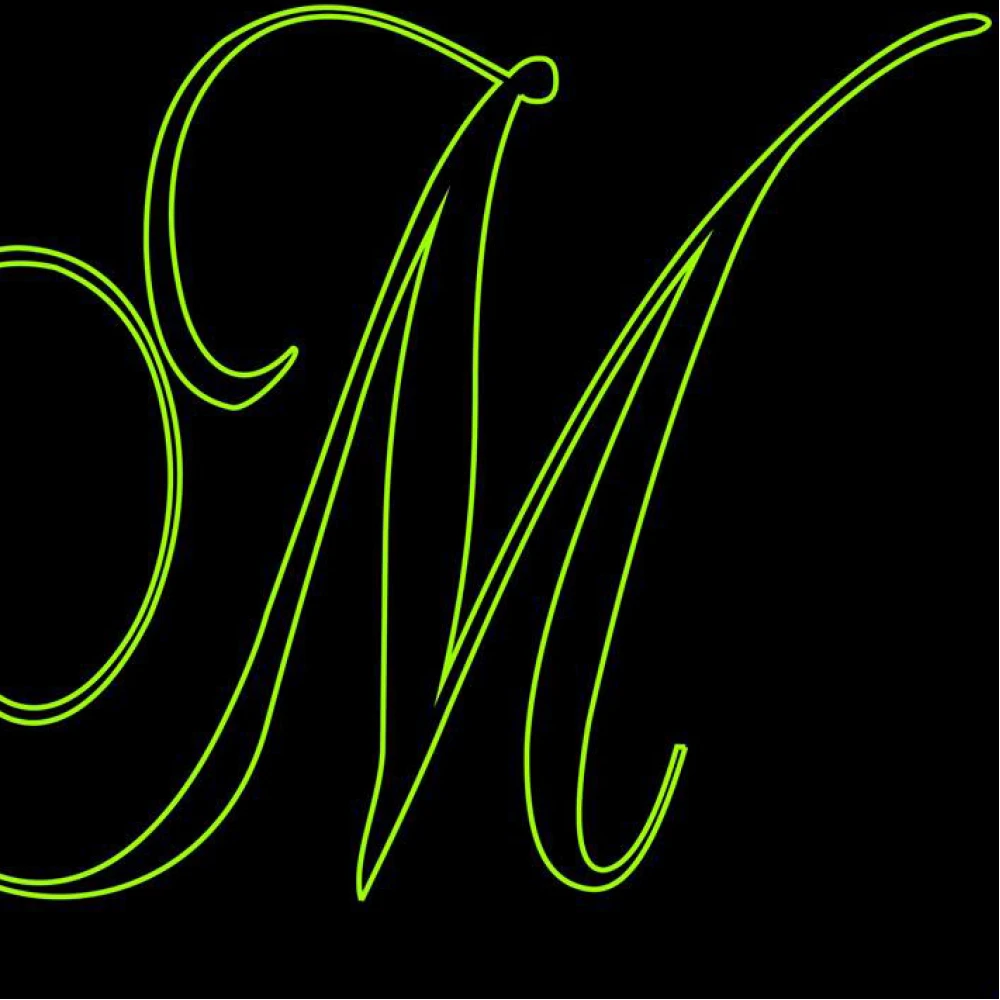 LED Φωτιστικό Χαραγμένο Plexiglass Με Σχέδιο Αρχικό Γράμμα -Μ- Με Διακόπτη ON/OFF Plexi