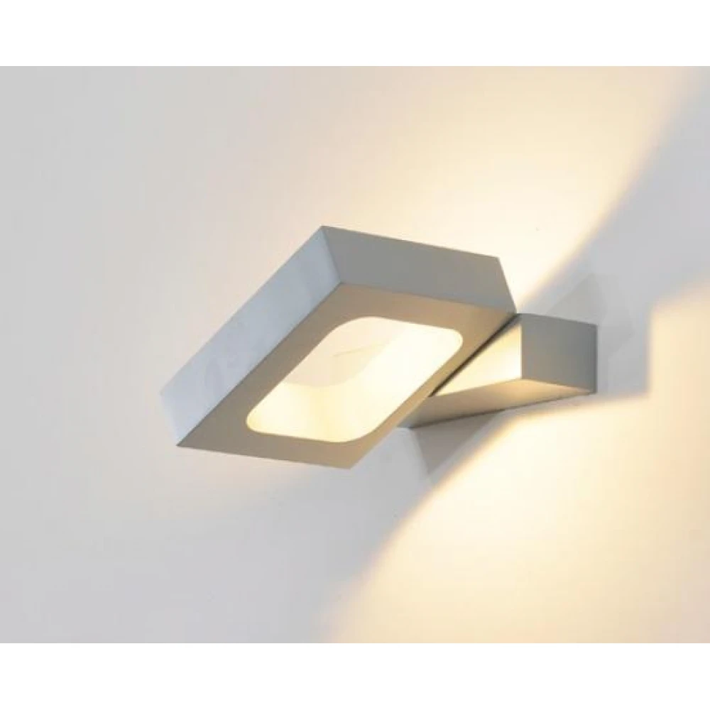 LED Επίτοιχο Φωτιστικό Από Αλουμίνιο 6W Με Ρυθμιζόμενη Κεφαλή Σε Αμμώδες Γκρι Χρώμα ACA