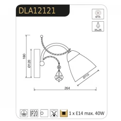 Απλίκα Λευκό Πατίνα Με Χρυσές Λεπτομέρειες & Κρύσταλλα 