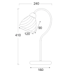 Φωτιστικό Επιτραπέζιο Με Λευκό Γυαλί Αμμοβολής Σε 2 Χρώματα & Ντουί Ε14 Aca