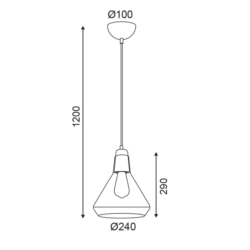 Φωτιστικό Οροφής Με Γυάλινη Καμπάνα Και Ανάρτηση Χάλκινο 1xE27 ACA