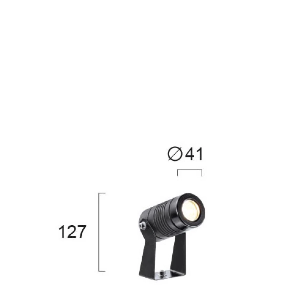 LED 3W Εξωτερικός Προβολέας Αλουμινίου Σε Ανθρακί IP65 25° Atlas VIOKEF