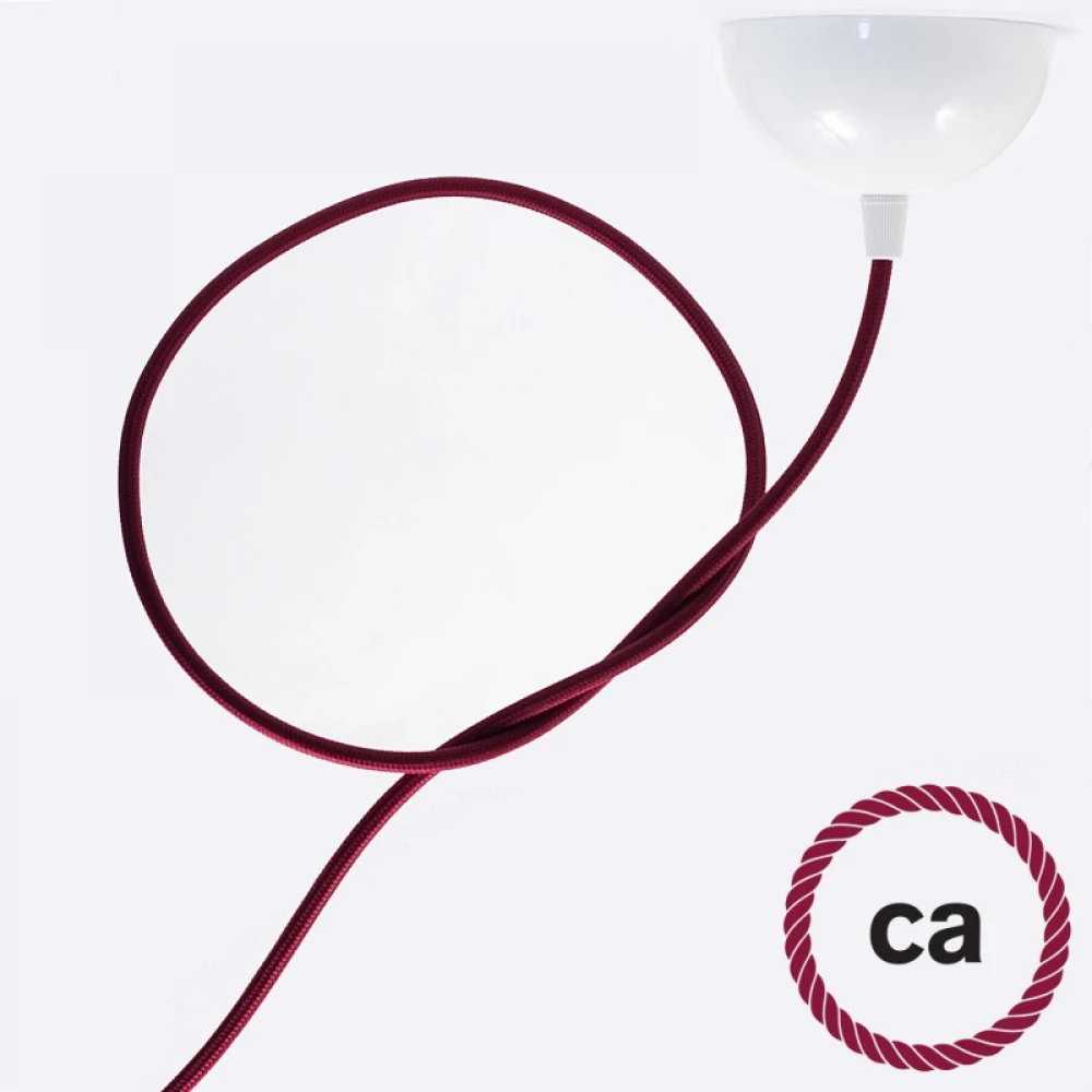 Στρόγγυλο Υφασμάτινο Καλώδιο RM19 - Μπορντό Creative Cables