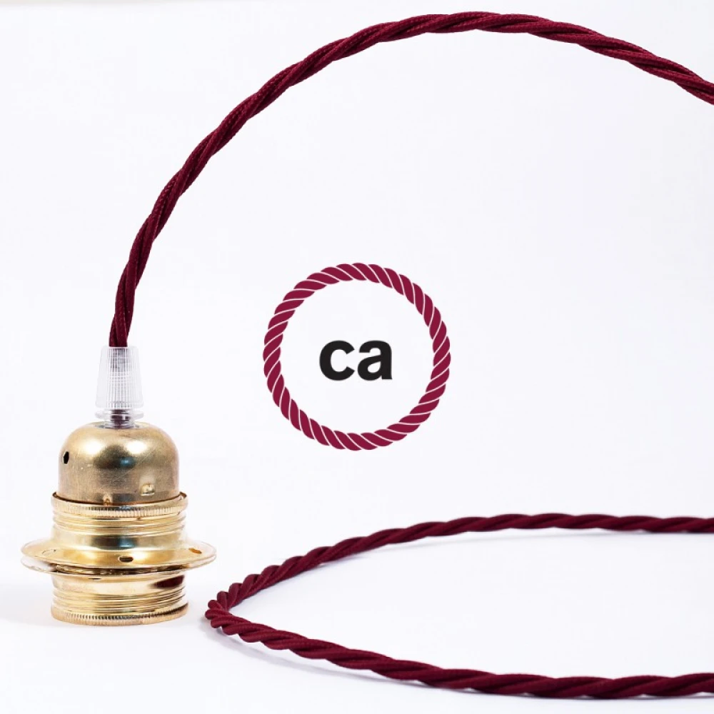Στριφτό Υφασμάτινο Καλώδιο TM19 - Μπορντό Creative Cables