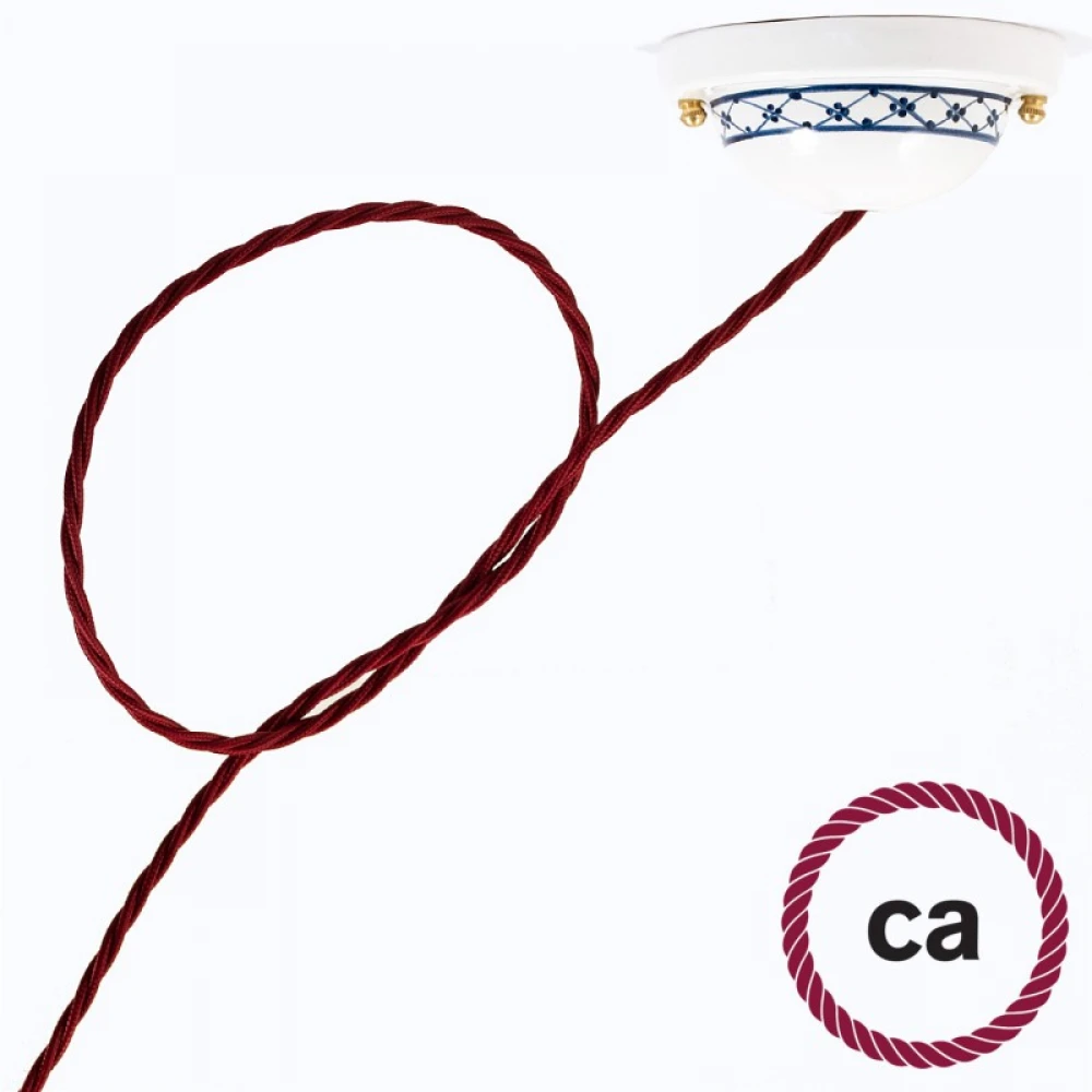 Στριφτό Υφασμάτινο Καλώδιο TM19 - Μπορντό Creative Cables